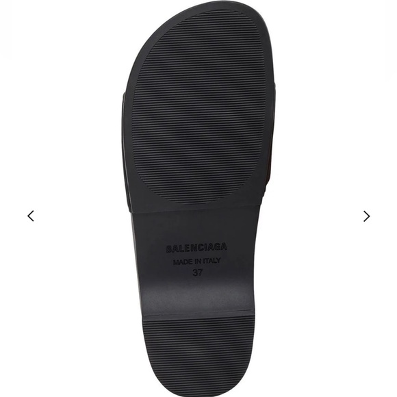 Authentic new Balenciaga BB logo Rubber pool Wedge slides size 7, black. - Picture 5 of 7